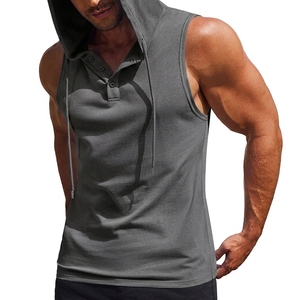 Mens 100 Percent Cotton Lightweight <b>Hoodie</b> Summer Pullover <b>Hoodie</b> <b>Plain</b> Solid Woven Casual Gym <b>Hoodie</b> Breathable Button Neck Hoo - Product Image 3