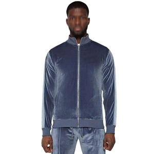 Ensemble deux pièces vintage en velours pour homme avec logo personnalisé, survêtement en velours à strass, couleur unie, séchage rapide, couleur personnalisée - Product Image 2