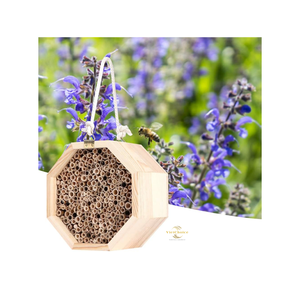 Maison pour abeilles artisanale en bois naturel, abri pour pollinisateurs pour jardin extérieur, distribution en gros - Product Image 1