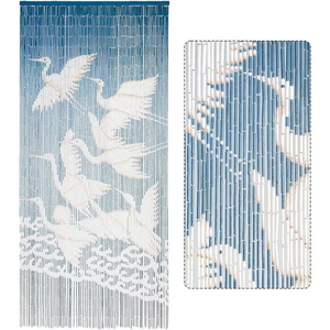 Art Deco Bamboo Beaded Wall Hanging Curtains Handmade Eco-Friendly Indoor Use for Living Rooms Hotels Custom Printing Available - Product Image 2