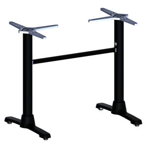 Base de mesa de aluminio de calidad duradera con ajuste automático ST 22 negra con recubrimiento en polvo negro y superficie pulida para mesa de comedor en venta - Product Image 1