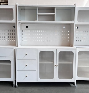 Armoire de <span class=keywords><strong>cuisine</strong></span> mobile en métal, <span class=keywords><strong>meuble</strong></span> de rangement moderne sur roulettes pour la maison - Product Image 2