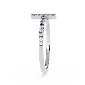 Anillo Minimalista de Oro Blanco con Diamante Corte Brillante Redondo Color G Piedras Naturales Uso Diario Estilo Unisex - Product Image 3