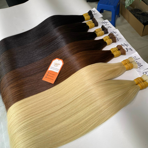 100% cheveux humains en vrac extensions de cheveux vierges naturels droits Super Double dessiné pleine longueur prix bon marché - Product Image 1