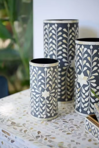 High Selling Bone Inlay Flower Vase <b>Best</b> Color Wedding Gifts Use Customized Size Tabletop Decorate Bone Resin Inlay Flower Vase - Product Image 6