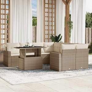 Conjunto de Sofás de Jardín Color Beige - Product Image 1