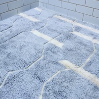 Tapis artisanal en laine moderne abstrait, tissé à la main, à poils ras, doux, moelleux, antidérapant, écologique, durable, adapté aux animaux domestiques, antibactérien