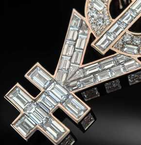 Colgante de moissanita estilo hip-hop con cruz y signo de dólar, cadena chapada en oro de 18 quilates para hombre, uso diario. - Product Image 3