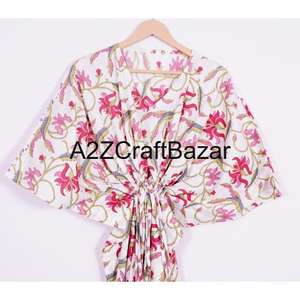 Nouvelle arrivée : robe courte kaftan et tunique à imprimé floral, élégante robe indienne en coton pour femme, cadeau pour elle - Product Image 3