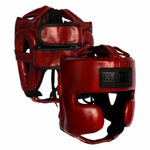 Casco de Boxeo Profesional de Cuero Genuino, Diseño Nuevo, Color Rojo, Protector de Cabeza para Entrenamiento de Adultos, Venta al Por Mayor - Product Image 1