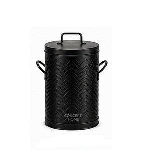 Cubo de Basura Redondo de Metal Concept Home con Tapa, para Uso Interior/Exterior, Contenedor de Basura de Estilo Minimalista, Ecológico y para Reciclaje - Product Image 6