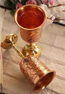 แก้วไวน์ทองแดงดีไซน์เนอร์ แก้วมาร์ตินี่ ปลอดภัยสำหรับเครื่องล้างจานและไมโครเวฟ ผิวเรียบขัดเงา ทองแดงบริสุทธิ์ ผู้จัดจำหน่ายจากอินเดีย - Product Image 2