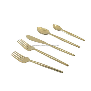 <b>Gold</b> Silverware Set Handicraft Luxury <b>Cutlery</b> Sets Wedding Decoration Reusable Simple Style Flatware Sets Factory Prices - Product Image 1