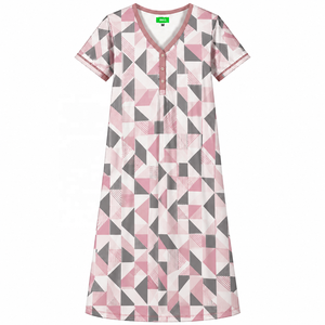 Vestido Casual de Algodón Estampado Floral hasta la Rodilla con Silueta Lápiz, Manga 3/4 y Lazo - Product Image 1