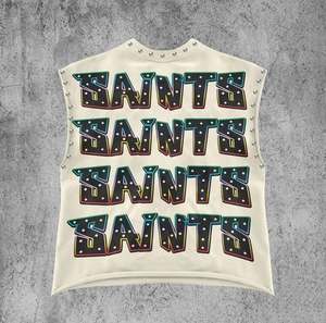 Camiseta sin mangas para hombre, estilo casual, 100% algodón pesado, para gimnasio y entrenamiento, con lavado ácido, estampado DTG del logo, corte holgado - Product Image 2