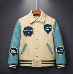 Veste universitaire personnalisée avec logo, vente en gros OEM, veste de baseball de haute qualité pour hommes, femmes et unisexe, veste de baseball universitaire - Product Image 2