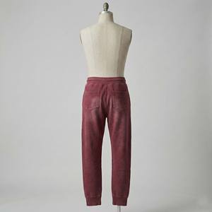 Joggers pour hommes en coton épais, délavés à l'acide, écologiques, respirants, personnalisables, formels, effet usé et craquelé, avec cordons de serrage robustes - Product Image 4