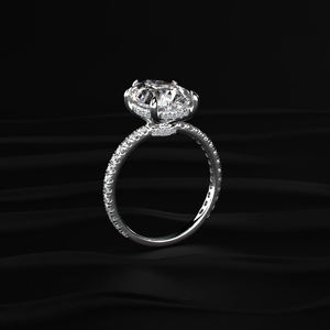 Anillo de Moissanita Corte Pera, Plata de Ley 925, Oro 10k 14k 18k, Platino, Amarillo, Rosa, Blanco, 3.19 Quilates, Incoloro, Joyería Hecha a Mano - Product Image 3