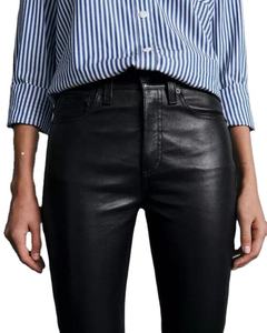 Pantalon en cuir véritable pour homme, taille mi-haute, coupe crayon, léger et tendance, idéal pour un look décontracté – Meilleure vente - Product Image 2