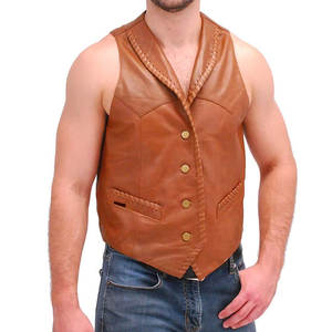 Chaleco de Cuero Ligero y Transpirable al por Mayor, Chaleco de Cuero para Hombre con Servicio OEM a Precio Económico y Alta Demanda - Product Image 4