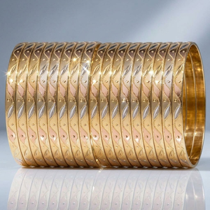 กำไลข้อมือ ORO-Z ดีไซน์หรูหรา ชุบทองสามสี ลายฉลุเลเซอร์ สำหรับเจ้าสาว ไม่หมองคล้ำ - Product Image 2
