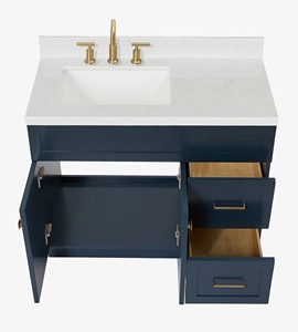 Meuble sous-vasque de salle de bain OEM Felix 42 pouces, avec vasque décalée à gauche, 4 options de finition, directement de l'usine au Vietnam - Product Image 5