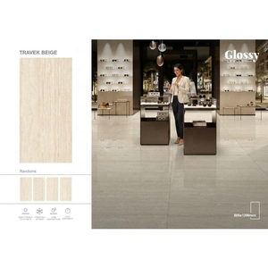 Céramique antidérapante à vendre 60X120 travertin Beige Style bâtiment industriel Surface de maison salle graphique ISO carreaux de sol en porcelaine - Product Image 3