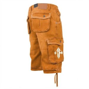 Pantalones Cortos de Mezclilla para Hombre, de Alta Calidad, con Estampado de Serigrafía, Estilo Jeans, de Pierna Ancha, Material Spandex/Poliéster - Product Image 6