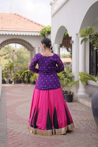 Nouvelle tenue chaniya choli élégante et tendance, style Navratri, entièrement cousue en rayonne, avec travail Kodi, parfaite pour adultes. - Product Image 5