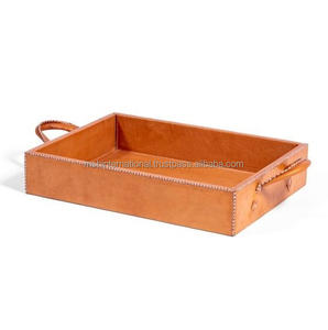 ถาดจัดระเบียบหนังสไตล์ยุโรปหรูหราพร้อมที่จับถาดเก็บหนัง - Product Image 2