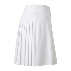 Jupe de golf plissée blanche pour femme avec short intégré, taille élastique, style sportif, tissu à séchage rapide - Product Image 2