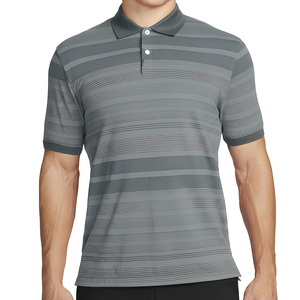 Polo à manches courtes pour homme, rayé rouge, à séchage rapide, en tricot, pour le golf - Product Image 5