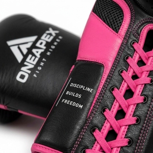Gants de boxe roses et noirs, gants d'entraînement professionnels, gants de combat rembourrés, logo personnalisé OEM, vente en gros de gants de sport - Product Image 5