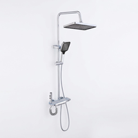 Ensemble de robinetterie de douche moderne en aluminium brossé à 4 fonctions avec jet de pluie et jet direct
