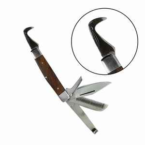 Cuchillo de Herrador de Acero de Damasco Premium IRON para Recorte de Herraduras, Hoja Hecha a Mano, Herramientas Veterinarias, OEM, Marca Privada - Product Image 3
