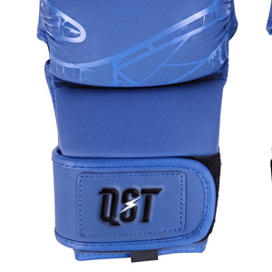 Gants de sport MMA en cuir de qualité supérieure, fabriqués sur mesure par QST, sans doigts, fermeture à boucle réglable, unisexe, pour l'entraînement - Product Image 4