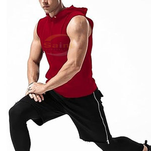 Haut à capuche sans manches pour homme, en molleton 100% coton, coupe classique premium, pour le sport, la gym et les tenues décontractées, vente en gros, fournisseur d'usine - Product Image 4