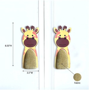 Poignée de tiroir décorative artisanale en bois d'acacia pour enfants, motif girafe, pour armoire et commode de chambre d'enfant, installation facile - Product Image 6