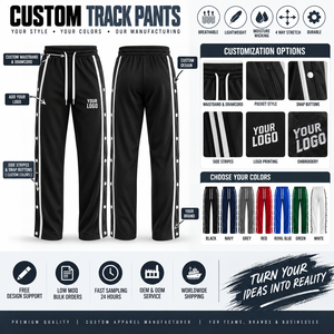 Pantalones de calentamiento de baloncesto personalizados para hombre con botones a presión de liberación rápida, pantalones de entrenamiento para equipo, fabricante de ropa deportiva de marca privada OEM - Product Image 4