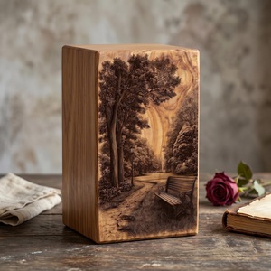 Banco de Parque de Madera Estilo Americano Personalizado con Urna, Grabado Láser, Diseño Ecológico y Duradero, Capacidad de 200-220 Pulgadas Cúbicas - Product Image 6