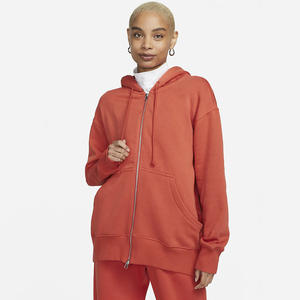 Survêtement sport pour femme, élégant, décontracté, imperméable, 100% coton, avec col à capuche élastique, fermeture éclair, coupe oversize, couleur unie - Product Image 6
