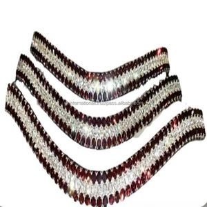 Diadema de doma de cuero genuino con cristales rojos y blancos, artículo de venta favorito del exportador de productos ecuestres. - Product Image 2