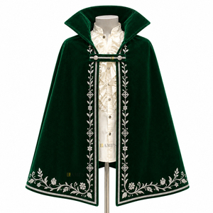 ชุดคอสเพลย์งานรื่นเริงแบบราชวงศ์ ผ้ากำมะหยี่สีเงินปักลาย พร้อมปกคอสูง - Product Image 5