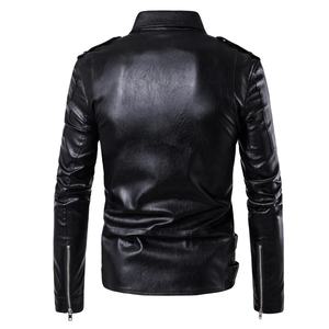 Venta al por mayor para hombre chaqueta de cuero negro entallada genuina superventas de alta calidad transpirable chaqueta de cuero a prueba de viento Hotsale - Product Image 2