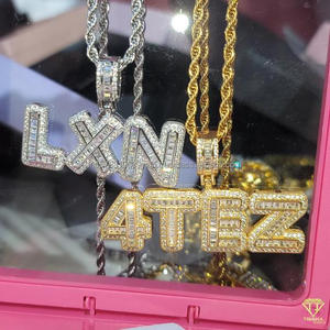 Collier pendentif Bling Moissanite Diamond " LXN 4TEZ " Bijoux Hip Hop tendance pour hommes et femmes - Product Image 4