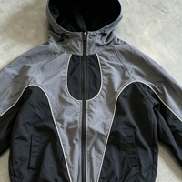 LAYENNE Ensemble deux pièces coupe-vent streetwear de qualité supérieure avec logo personnalisé, veste et short en nylon réfléchissant