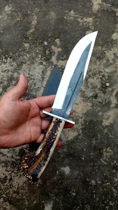 Cuchillo de Hoja Fija de Acero al Carbono de Grado Industrial, Hecho a Mano, de Alta Calidad, con Mango de Cuerno de Ciervo, para Caza, Supervivencia al Aire Libre - Product Image 2