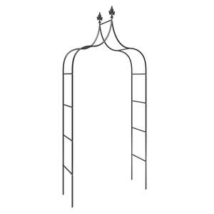 Juego de 2 Arcos de Jardín de Acero Negro de 47.2"x15"x102.4" con Enrejado y Puerta - Product Image 3