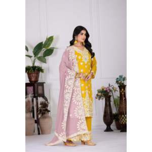 Ensemble haut-bas et dupatta magnifique pour femmes, vêtements de soirée de créateur - Product Image 6