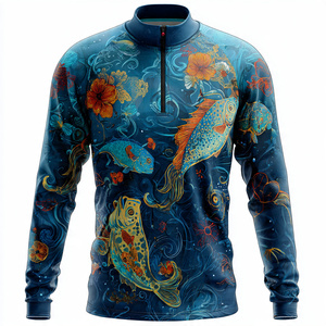 Nouveau maillot de pêche à sublimation avec fermeture éclair, 100 % polyester, sweat à capuche de pêche à sublimation, chemises de pêche à capuche, maillot anti-humidité - Product Image 5